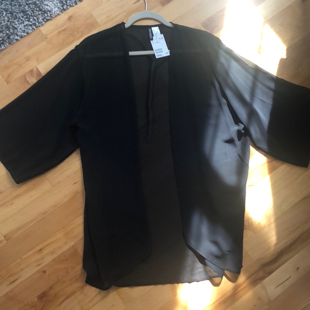 Black shear kimono